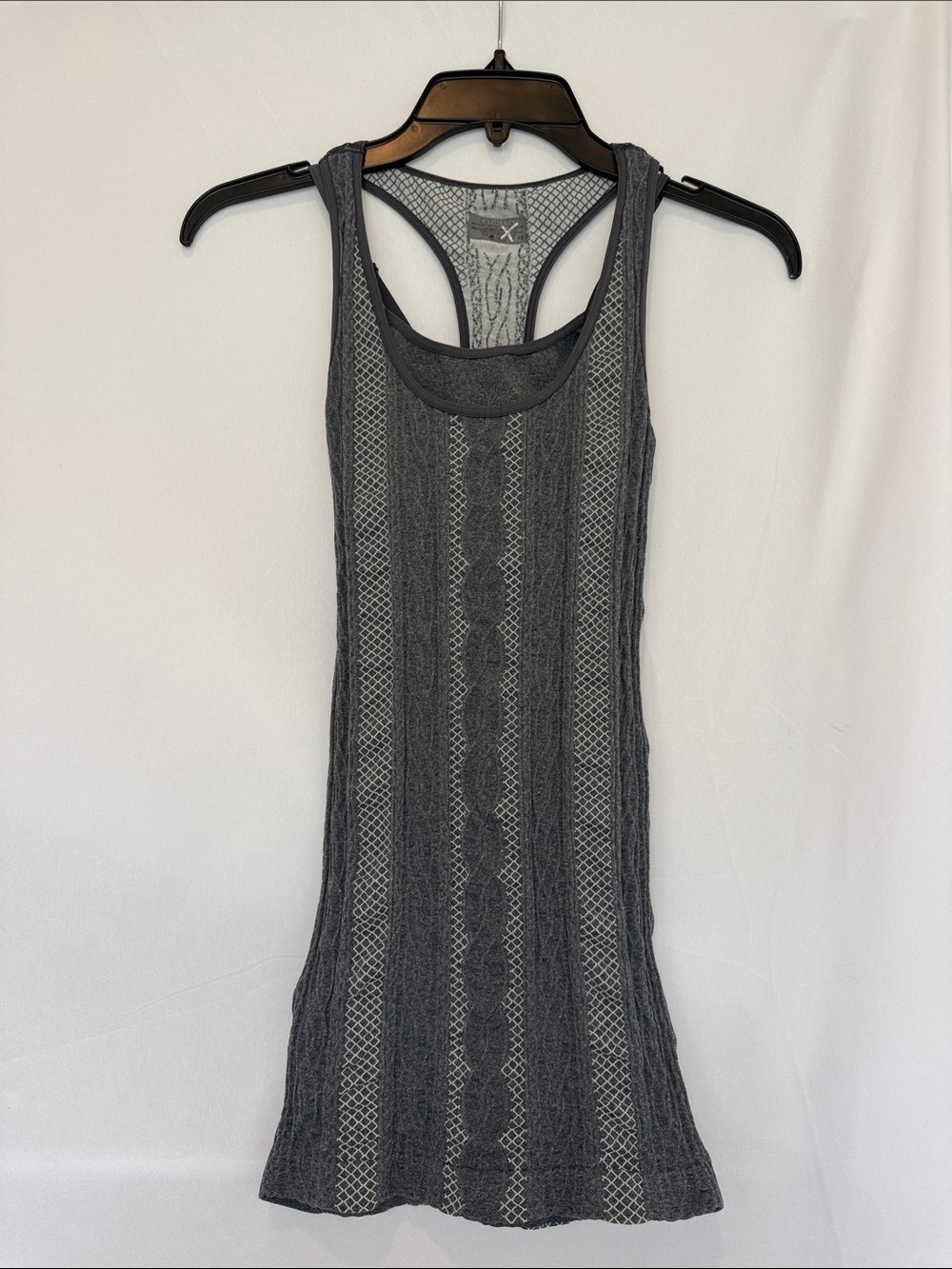 Athleta Charcoal Gray Textured Racerback Tank